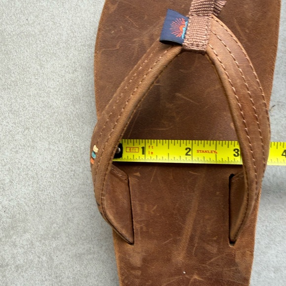 Faherty Reef Brown Leather Flip Flops sz8 - Picture 10 of 12